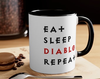 Eat Sleep Diablo Repeat Mug, 11oz Diablo Inspired