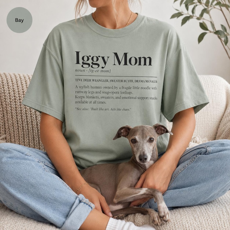 イタリアングレーハウンドママTシャツ、コンフォートカラーズ イギーママTシャツ、面白いイタリアングレーハウンド定義Tシャツ、IGママギフト、イギー好きTシャツ 画像 2