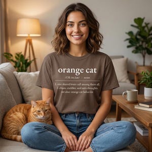 Orange Cat Definition Shirt, Funny Cat Mom Tee, Comfort Colors 1717