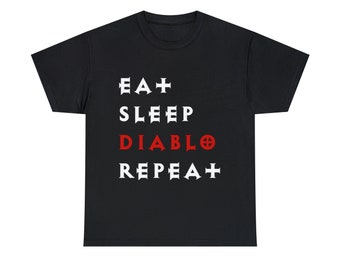 Camiseta unisex Eat Sleep Diablo Repetir