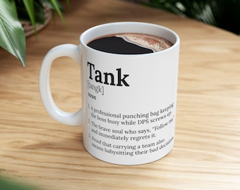 Tank Player from WoW, Personalised WoW Gift - Gamer Coffee Cup, WoW Fan Present, Gaming Mug