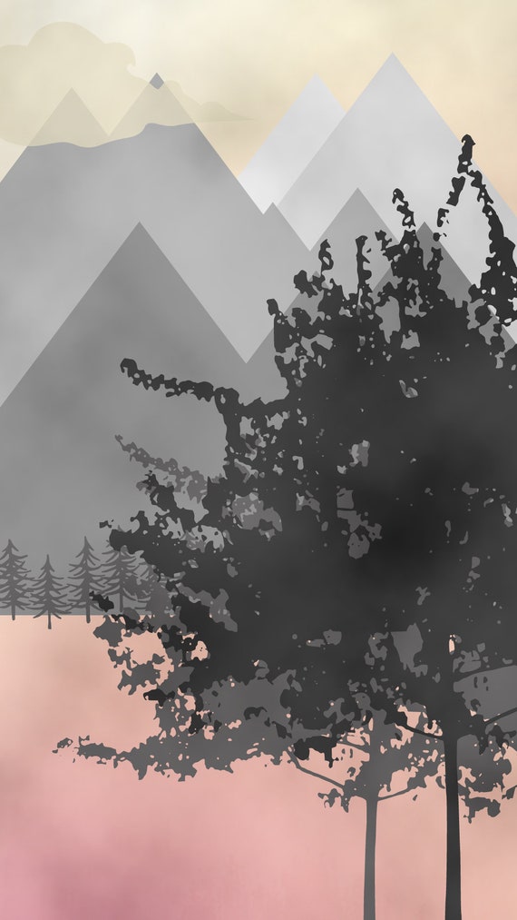 Simple Geometric Landscape Phone Wallpaper Minimalist Phone