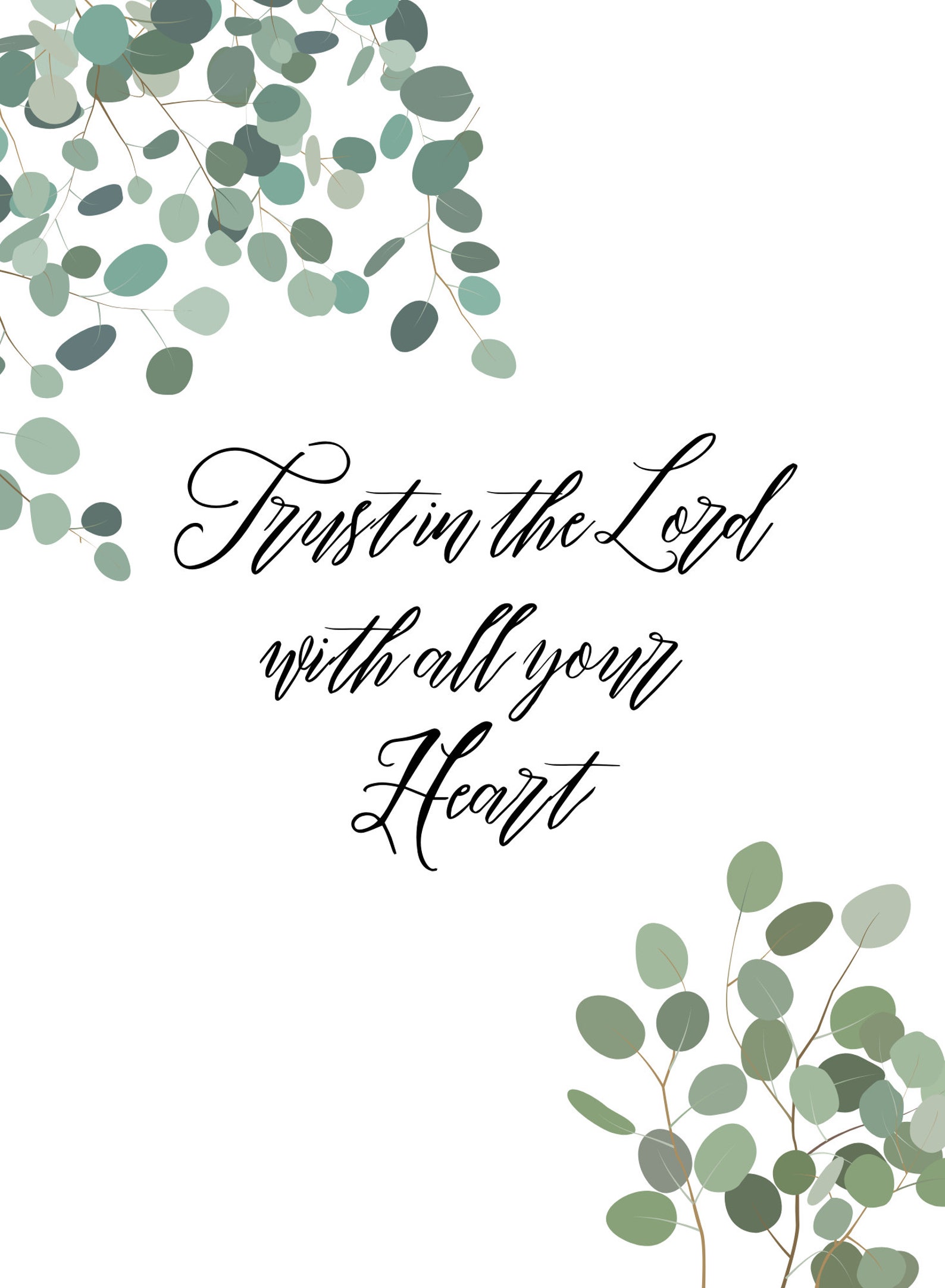Bible Verse Printable Wall Art Leaves Trust - Etsy