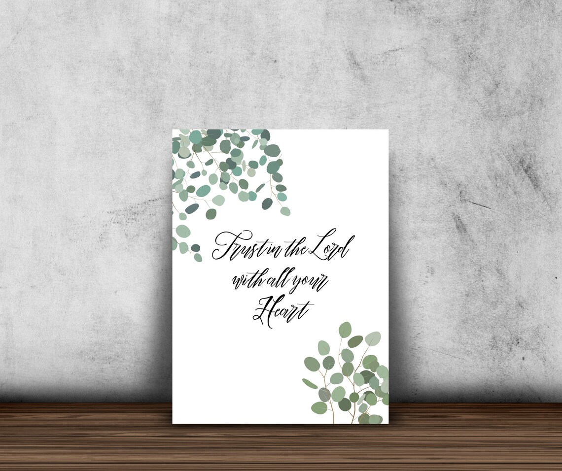 Bible Verse Printable Wall Art Leaves Trust - Etsy