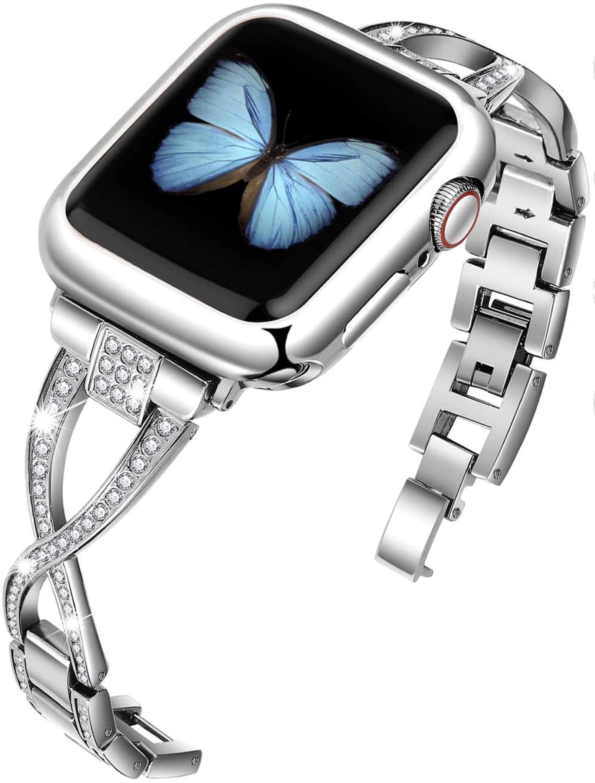 Apple Watch Band for Women Metal Wristband Strap with Bling Etsy