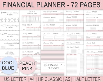 Finance Planner Printable, PDF, Paycheck Budget, Financial Planner, Bi-Weekly, Monthly, Bill Trackers, Debt Trackers, Income, Expenses