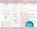 Fitness Planner Bundle, Workout Planner, Weekly Fitness, Weight Loss Tracker, Daily Fitness, Letter, A4, A5, Happy Planner, Half Letter 