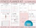 Fitness Planner Bundle, Workout Planner, Weekly Fitness, Weight Loss Tracker, Daily Fitness, Letter, A4, A5, Happy Planner, Half Letter