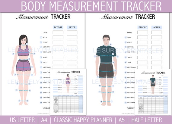 Body Measurement Tracker Weight Loss Tracker Printable Male - Etsy