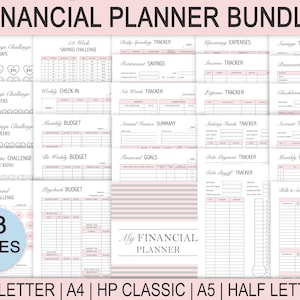 Budget Planner Printable, PDF, Paycheck Budget, Bi-Weekly, Monthly, Financial Planner, Finance Bundle, Budget Planner, Debt, Income image 1