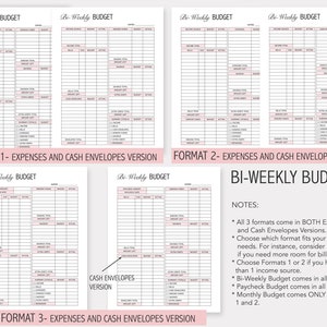 Budget Planner Printable, PDF, Paycheck Budget, Bi-Weekly, Monthly, Financial Planner, Finance Bundle, Budget Planner, Debt, Income image 3