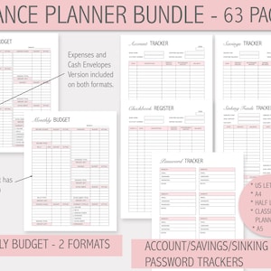 Budget Planner Printable, PDF, Paycheck Budget, Bi-Weekly, Monthly, Financial Planner, Finance Bundle, Budget Planner, Debt, Income image 4