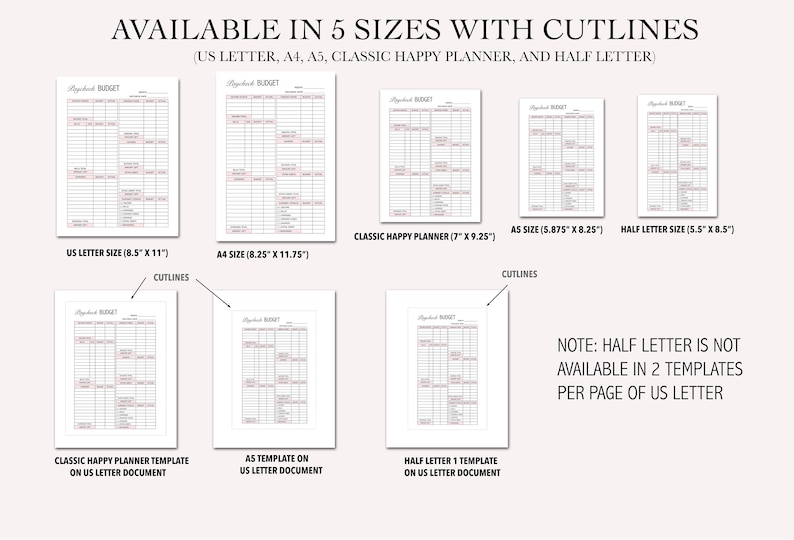 Budget Planner Printable, PDF, Paycheck Budget, Bi-Weekly, Monthly, Financial Planner, Finance Bundle, Budget Planner, Debt, Income image 10