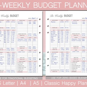 Bi-weekly Budget Planner, Printable, PDF, Budget by Bi-weekly, US ...