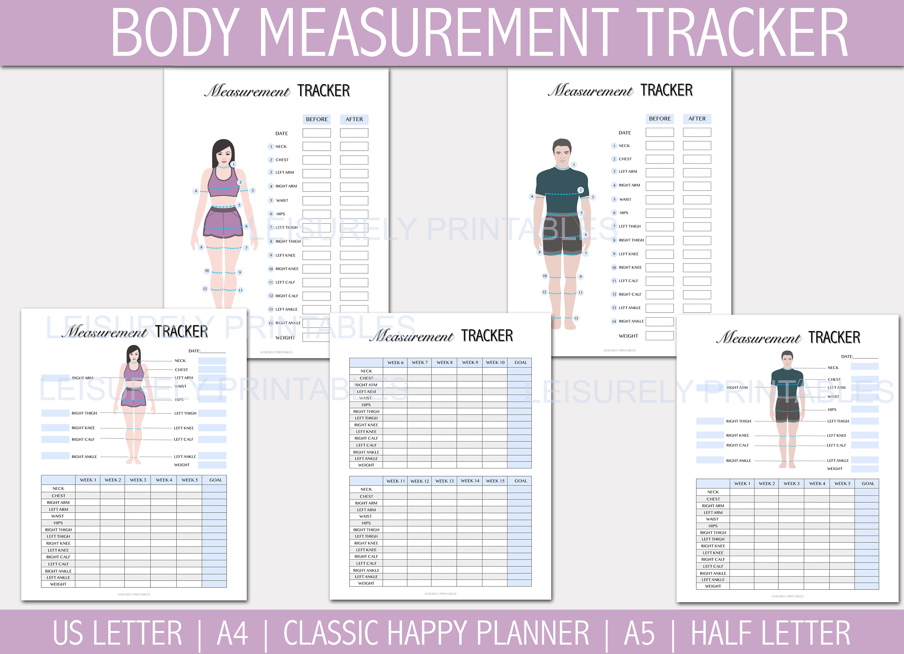 Female Printable Body Measurement Chart - Freebie Finding Mom