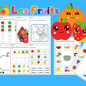 Educatieve bladen Oefeningen over fruit, PDF om af te drukken