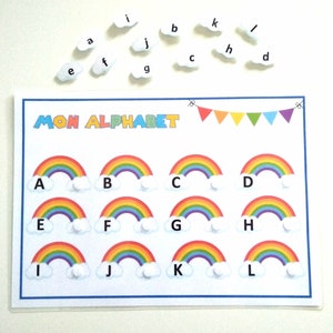 Apprendre les lettres de l'alphabet, Jeu de l'alphabet, Activité maternelle, Jeu éducatif à imprimer, Support d'apprentissage, Activité PDF,