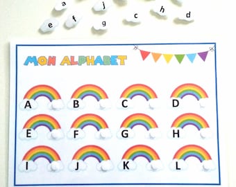 Apprendre les lettres de l'alphabet, Jeu de l'alphabet, Activité maternelle, Jeu éducatif à imprimer, Support d'apprentissage, Activité PDF,