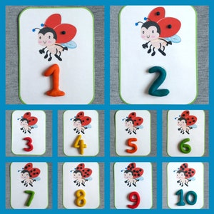 number game and modeling clay, educational game to print, kindergarten activity, kindergarten workshop, PDF to laminate, learn to count,