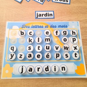 Reading game, educational game to print, kindergarten activity to laminate, Montessori game, PDF activity, game to reconstruct the word