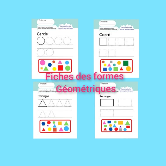 Fiches Des Formes Géométriques Reconnaitre Les Formes Fiches | Etsy