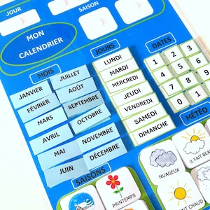 french kids calender, Perpetual calender, Homeschool wall calendar, Classroom calender, PDF