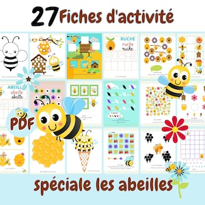 Fichas de actividades sobre abejas, Fichas educativas, Fichas de guardería, PDF para imprimir