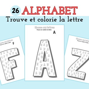Apprendre l'alphabet, Apprendre les lettres, Fiches maternelle, Jeu des lettres, Matériels Montessori.