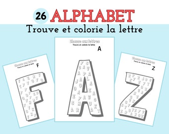 Learn the alphabet, Learn the letters, Kindergarten sheets, Letter game, Montessori materials.