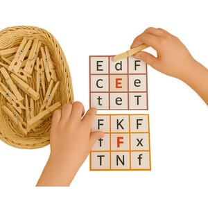 Alphabet Letters Pinch Activity | Learning Letters & Fine Motor Skills | Montessori Printable Cards | Educational Game for Grades PS MS GS image 2
