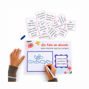 Expression game through drawing, printable language game, printable educational game, preschool activity to laminate, PDF activity.