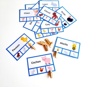 Boerderijdierenkaarten, dierenassociatiespel, Montessorispel, kleuterschoolactiviteit, PDF om af te drukken, geheugenspel, educatief spel, afbeelding 8