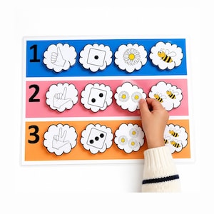 Jeux des chiffres, Apprendre à compter Maternelle, jeu éducatif à imprimer, fiches dénombrement  maternelle, jeux  Montessori, activité PDF