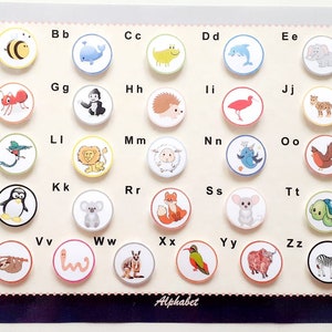 abécédaire des animaux, apprendre les lettres de l' alphabet Montessori, PDF à imprimer, , kit d'apprentissage alphabet maternelle,