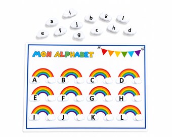 Learn the letters of the alphabet, Alphabet game, Preschool activity, Printable educational game, Learning support, PDF activity