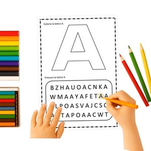 Hojas imprimibles del alfabeto en PDF: colorear y reconocer letras: aprendizaje divertido de letras para preescolares