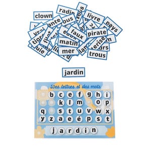 Juego de lectura imprimible | Alfabeto preescolar | Actividad Montessori plastificada | Mayúsculas, palabras y escritura