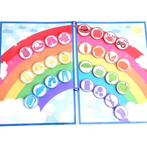 Apprendre les couleurs, Jeu des couleurs , Activité couleurs maternelle, Jeu de  Motricité Fine, Jeu Montessori, Activité arc en ciel 2 ans,