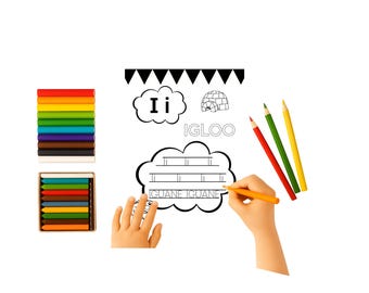 Printable Kindergarten Activity Book – Learning the Alphabet, Numbers, Graphics and Shapes | Educational PDF 3-6 Years