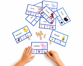 Farm Animal Cards, Animal Matching Game, Montessori Game, Preschool Activity, Printable PDF, Memory Game, Educational Game