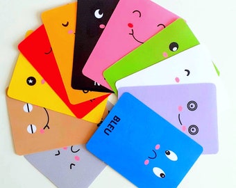 Spel om kleuren te leren, kleurenactiviteit voor kleuters, kleurenkaarten, Montessori-spel