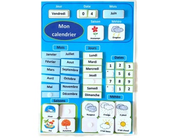 Calendrier enfant, Semainier enfant, Routine quotidienne, Calendrier perpétuel,