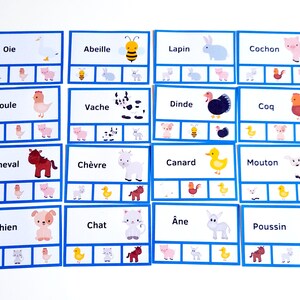 Boerderijdierenkaarten, dierenassociatiespel, Montessorispel, kleuterschoolactiviteit, PDF om af te drukken, geheugenspel, educatief spel, afbeelding 9
