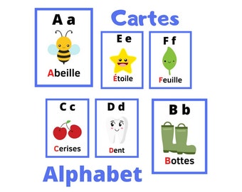Cartes alphabet, Cartes mémoire alphabet, Les lettres Montessori, Cartes d'apprentissage, Jeu des lettres à imprimer, Matériels Montessori,