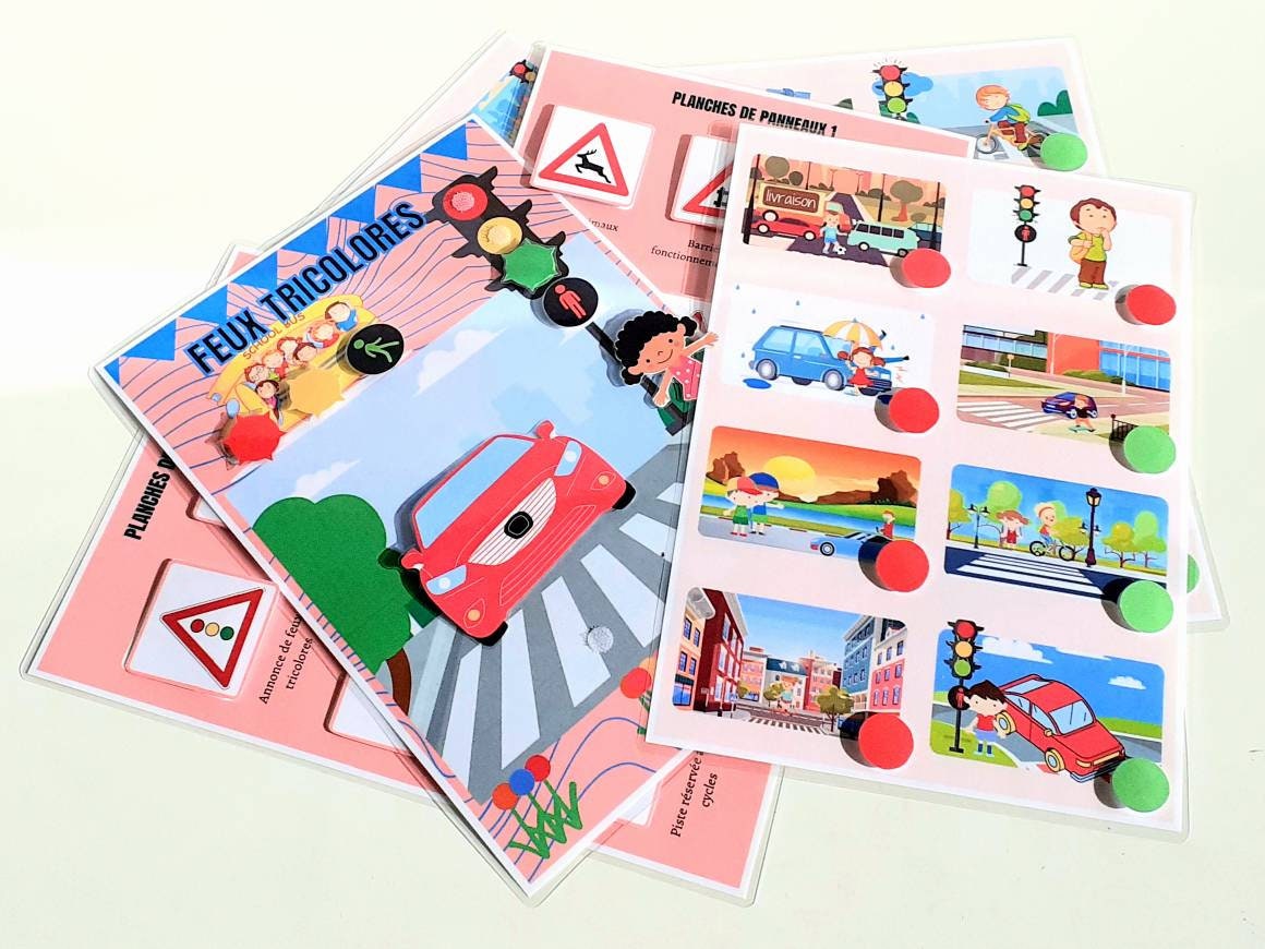 Jeu Feu Rouge Feu Vert, Jeu Montessori, Jeu Feu de Signalisation, PDF à Imprimer, Jeu de Mémoire, Carte de Jeu , Jeu Feu Tricolores,