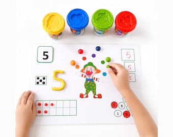 Aprende los números, hojas de aprendizaje, juego educativo imprimible