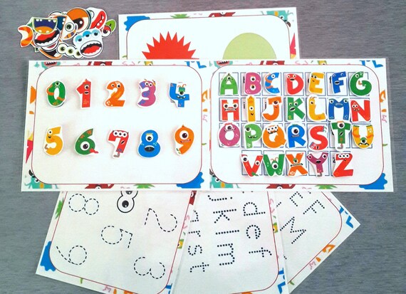 Apprendre l'alphabet et les chiffres, Support d'apprentissage, Maternelle, activité, Fichier PDF à imprimer, Jeu éducatif à imprimer,