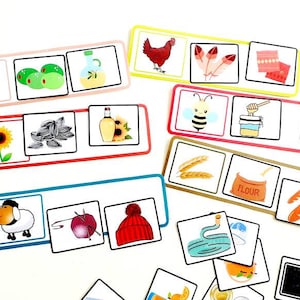 jeu l'origine des aliment et des produits, jeu d'où viennent les aliments,  exercices sur l'origine des aliments CP et CE1, Montessori