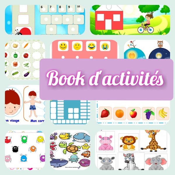 Livre d'activité Montessori, Book d'activités, Activité à plastifier,