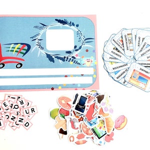 Support d'apprentissage les marchands, Mes courses alimentaires, Activité maternelle, Jeux de cartes, Activité Montessori, Fiches maternelle